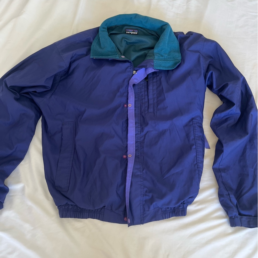 patagonia vintage fleece lined windbreaker jacket